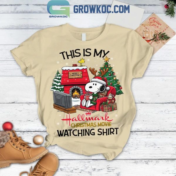 Snoopy Joe Cool Xmas Hallmark Watching Shirt Christmas Fleece Pajamas Set