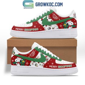 Snoopy Merry Christmas Happiness Is A Warm Puppy Air Force 1 Shoes