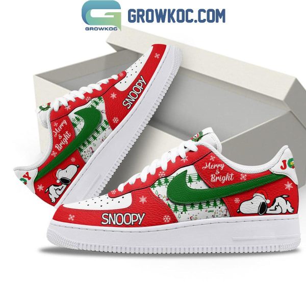 Snoopy Merry Christmas Merry And Bright Air Force 1 Shoes