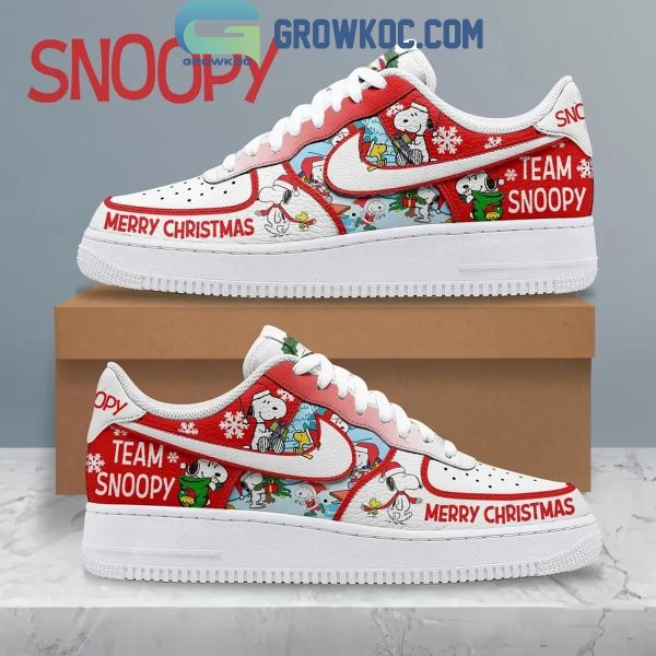 Snoopy Merry Christmas Team Snoopy Happy Holidays Air Force 1 Shoes