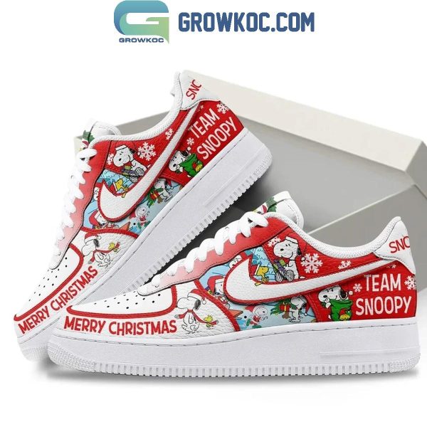 Snoopy Merry Christmas Team Snoopy Happy Holidays Air Force 1 Shoes