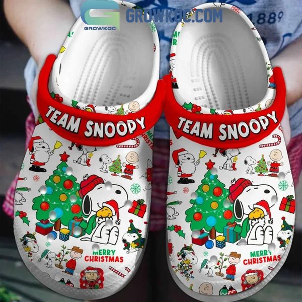 Snoopy Merry Christmas Team Snoopy Happy Holidays Crocs Clogs