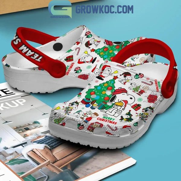 Snoopy Merry Christmas Team Snoopy Happy Holidays Crocs Clogs