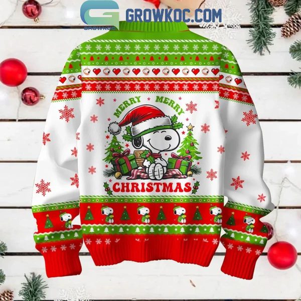 Snoopy Peanuts Just Waiting For Christmas Merry Merry Ugly Sweater