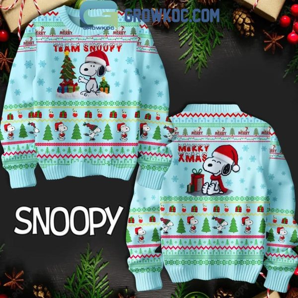 Snoopy Peanuts Merry Xmas Christmas Blue Ugly Sweater