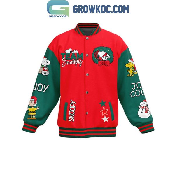 Snoopy Tis The Season To Be Merry And Bright Christmas Baseball Jacket