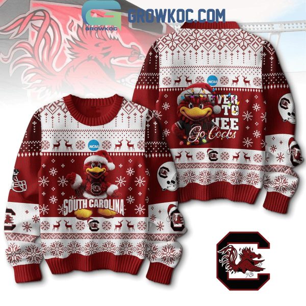 South Carolina Gamecocks Forever To Thee Go Cocks Christmas Ugly Sweater