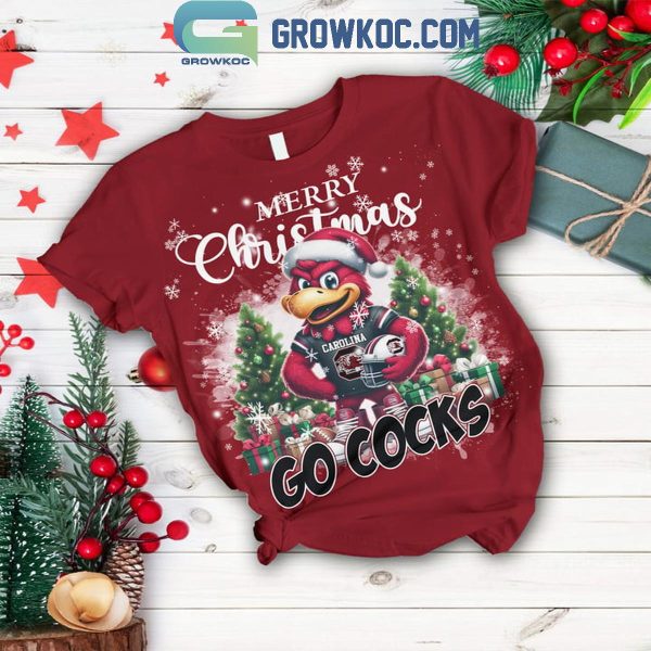 South Carolina Gamecocks Go Cocks Wishing You A Merry Christmas Fleece Pajamas Set