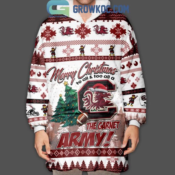 South Carolina Gamecocks The Garnet Army They Not Like Us Christmas Oodie Hoodie Blanket