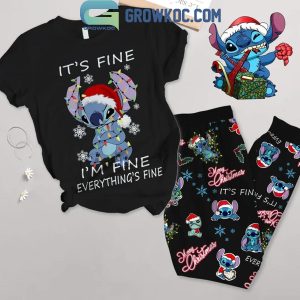 Stitch Christmas It’s Fine I’m Fine Everything’s Fine Fleece Pajamas Set