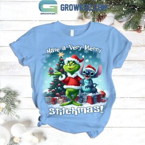 Stitch Have A Very Merry Stitchmas Christmas Fleece Pajamas Set