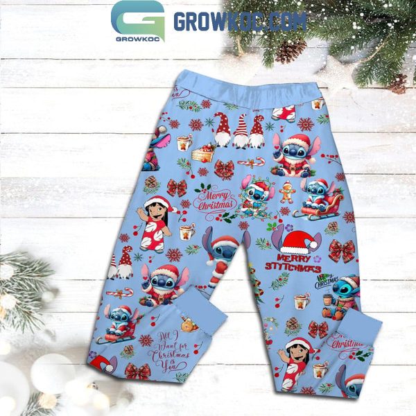 Stitch Have A Very Merry Stitchmas Christmas Fleece Pajamas Set