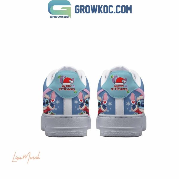 Stitch Merry Stitchmas Blue Punch Buggy Merry Christmas Air Force 1 Shoes