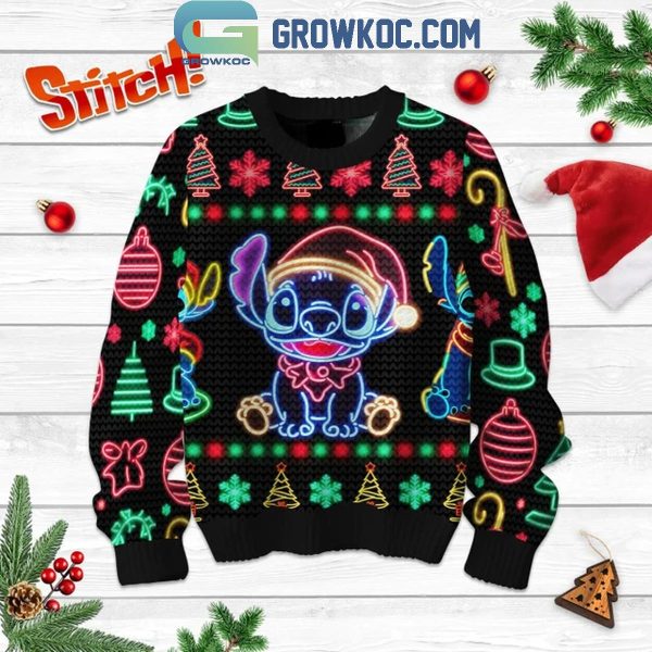 Stitch Merry Stitchtmas Celebrating 2024 Christmas Lights Ugly Sweater