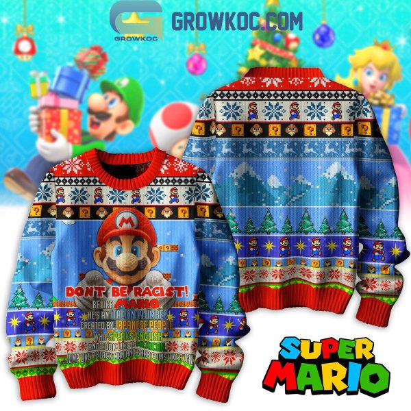 Super Mario Don’t Be Racist 2024 Christmas Ugly Sweater