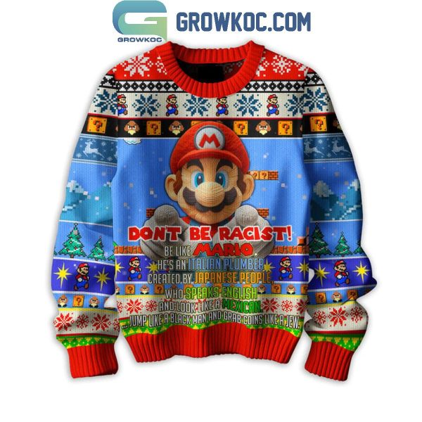 Super Mario Don’t Be Racist 2024 Christmas Ugly Sweater