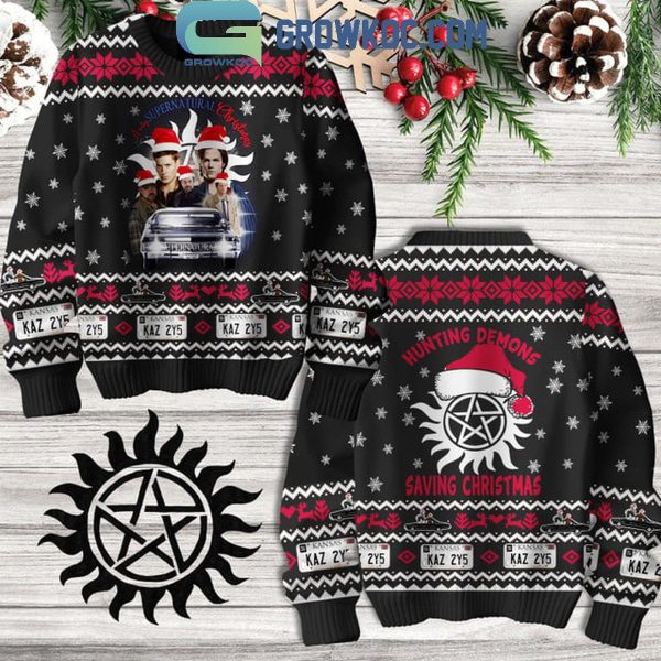 Supernatural Hunting Demon Saving Christmas Ugly Sweater