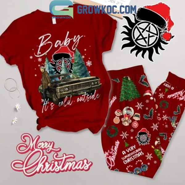 Supernatural It’s Cold A Very Supernatural Christmas Fleece Pajamas Set