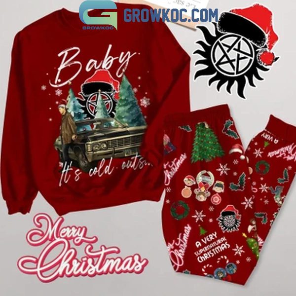 Supernatural It’s Cold A Very Supernatural Christmas Fleece Pajamas Set