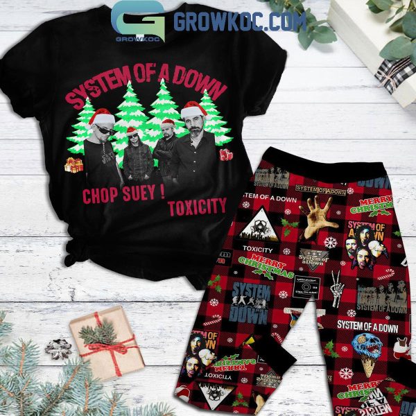 System Of A Down Chop Suey Toxicity Christmas Fleece Pajamas Set