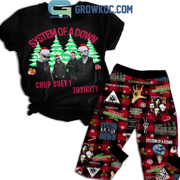 System Of A Down Chop Suey Toxicity Christmas Fleece Pajamas Set