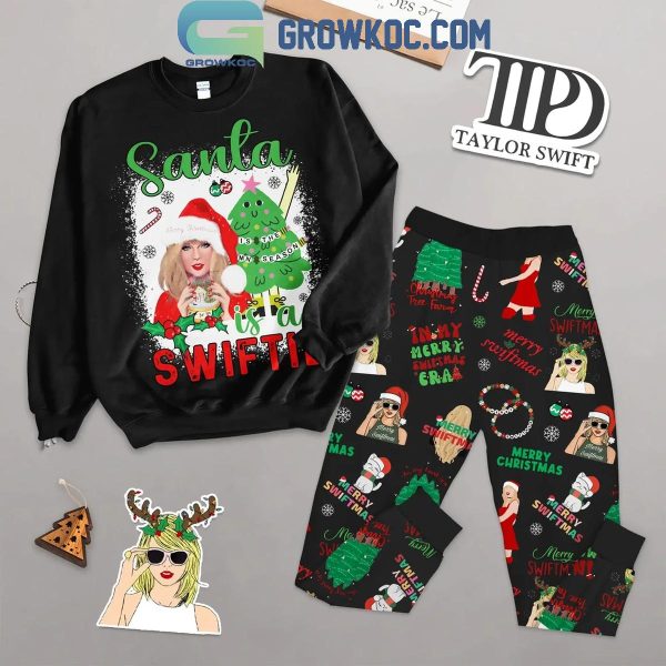 Taylor Swift Merry Christmas 2024 Celebrating Fleece Pajamas Set Long Sleeve