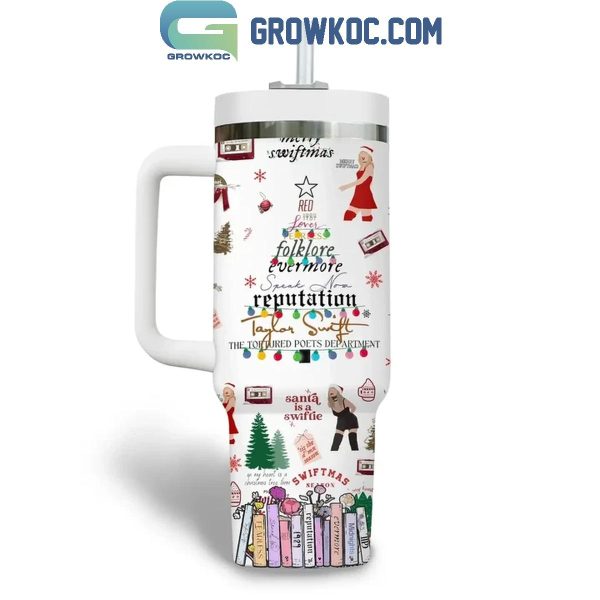 Taylor Swift Santa Is A Swiftie Christmas 40oz Tumbler