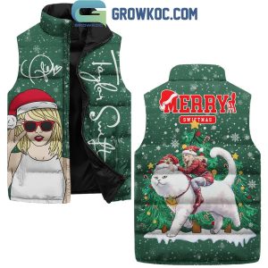 Taylor Swift The Eras Tour 2024 Merry Christmas Swiftmas Sleeveless Puffer Jacket