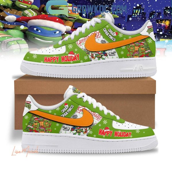 Teenage Mutant Ninja Turtles Green Greeting Merry Christmas Air Force 1 Shoes