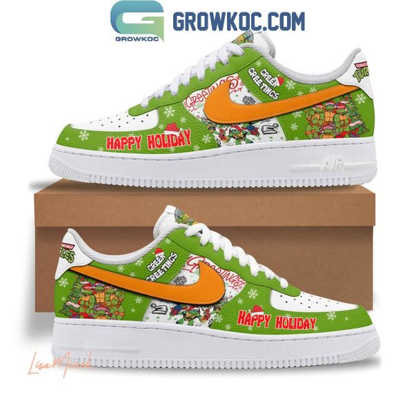 Teenage Mutant Ninja Turtles Green Greeting Merry Christmas Air Force 1 Shoes