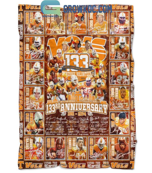 Tennessee Volunteers 133rd Anniversary 1891-2024 Thank You Fleece Blanket Quilt