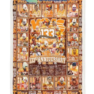 Tennessee Volunteers 133rd Anniversary 1891-2024 Thank You Fleece Blanket Quilt