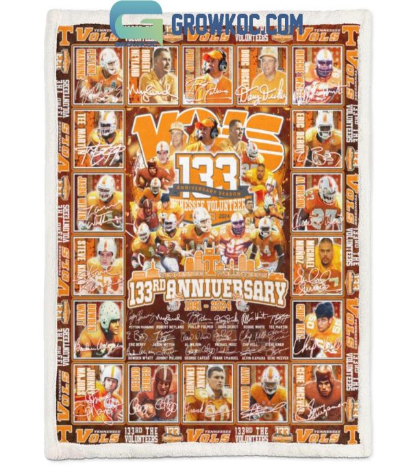 Tennessee Volunteers 133rd Anniversary 1891-2024 Thank You Fleece Blanket Quilt