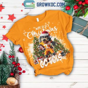 Tennessee Volunteers Go Vols Merry Christmas Football Fleece Pajamas Set