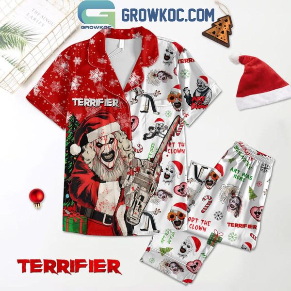 Terrifier 2024 Art The Clown Santa Merry Christmas Polyester Pajamas Set