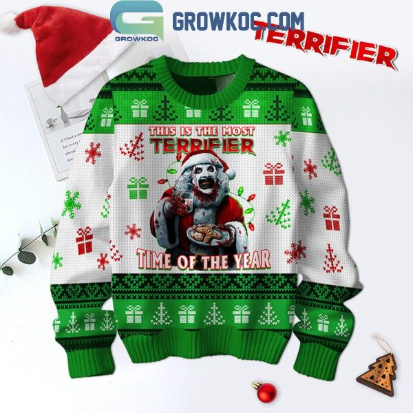 Terrifier 3 This Is The Most Terrifying Time If The Years Christmas Green Ugly Sweater