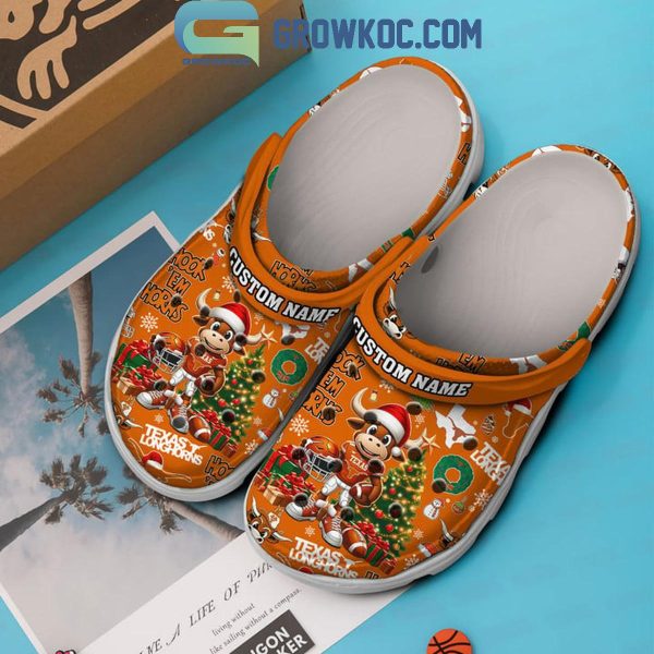 Texas Longhorns Hook ‘Em Horns Christmas Holidays Personalized Crocs Clogs