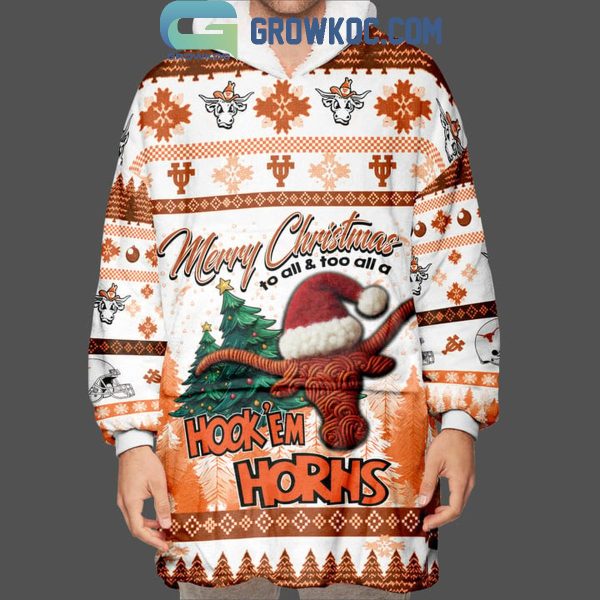 Texas Longhorns Merry Christmas To All Not Like Us Oodie Hoodie Blanket