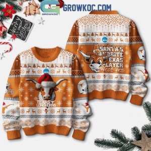 Texas Longhorns Santa’s Favorite Texas Player Christmas Ugly Sweater