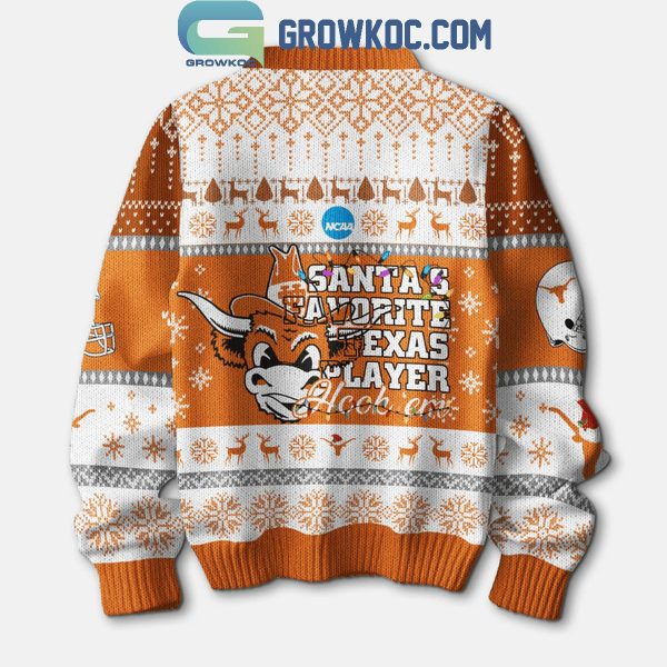 Texas Longhorns Santa’s Favorite Texas Player Christmas Ugly Sweater