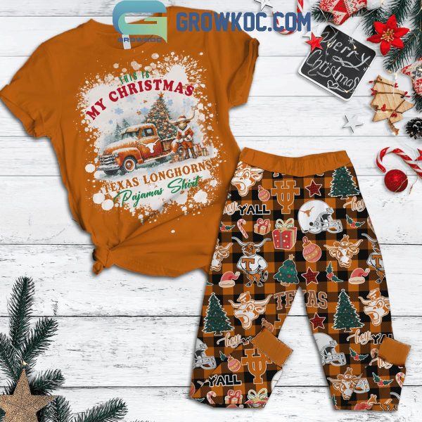 Texas Longhorns This Is My Christmas Movie Watching Shirt Fleece Pajamas Set