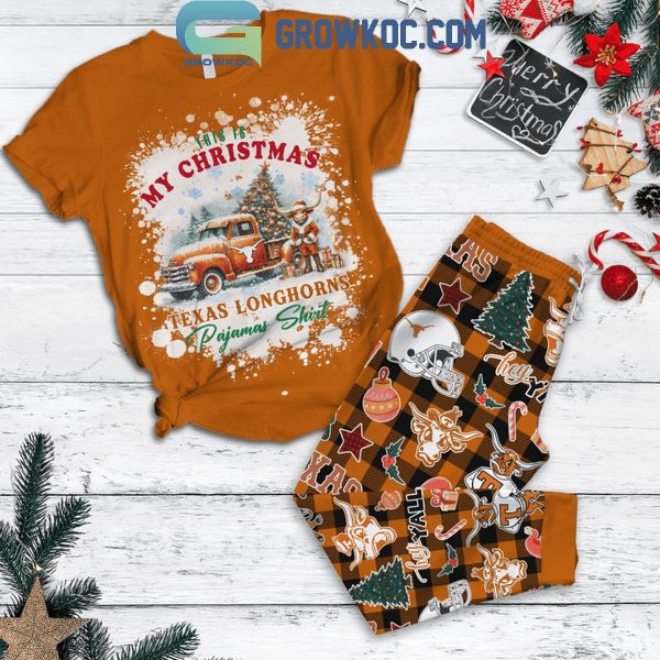 Texas Longhorns This Is My Christmas Movie Watching Shirt Fleece Pajamas Set