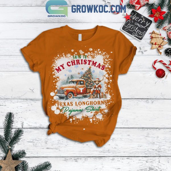 Texas Longhorns This Is My Christmas Movie Watching Shirt Fleece Pajamas Set