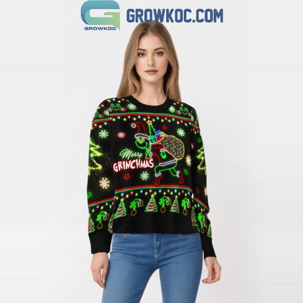 The Grinch Celebrating 2024 Merry Grinchmas Christmas Ugly Sweater