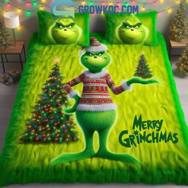 The Grinch Christmas Light Merry Grinchmas Bedding Set