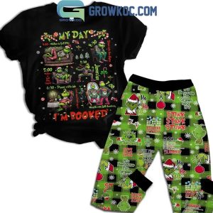 The Grinch I’m Booked In Christmas Stink Stank Stunk Black Fleece Pajamas Set