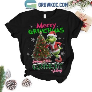 The Grinch Merry Christmas Feeling Extra Grinchy Today Ewwww Fleece Pajamas Set