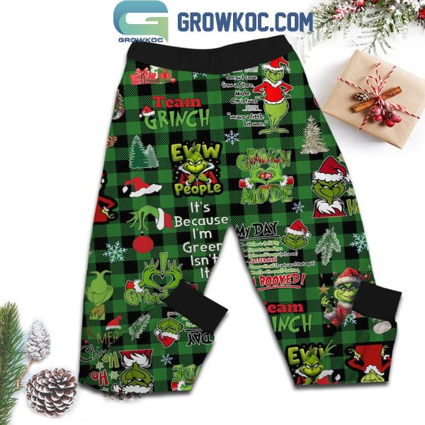 The Grinch Merry Christmas Feeling Extra Grinchy Today Ewwww Fleece Pajamas Set