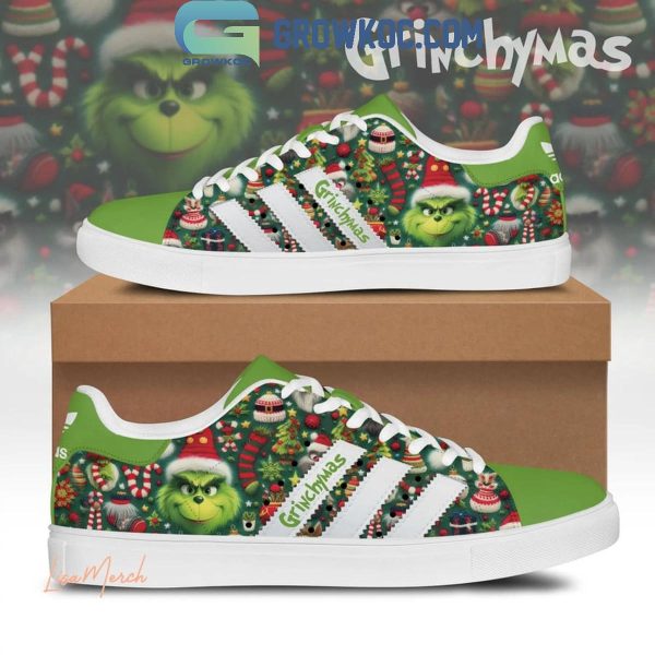 The Grinch Merry Christmas Happy Grinchmas Holidays Stan Smith Shoes