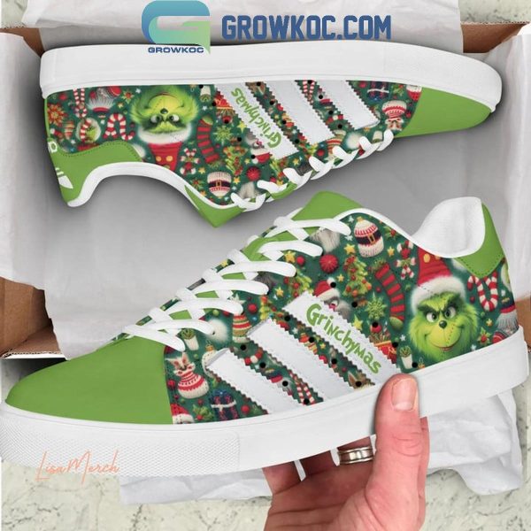 The Grinch Merry Christmas Happy Grinchmas Holidays Stan Smith Shoes